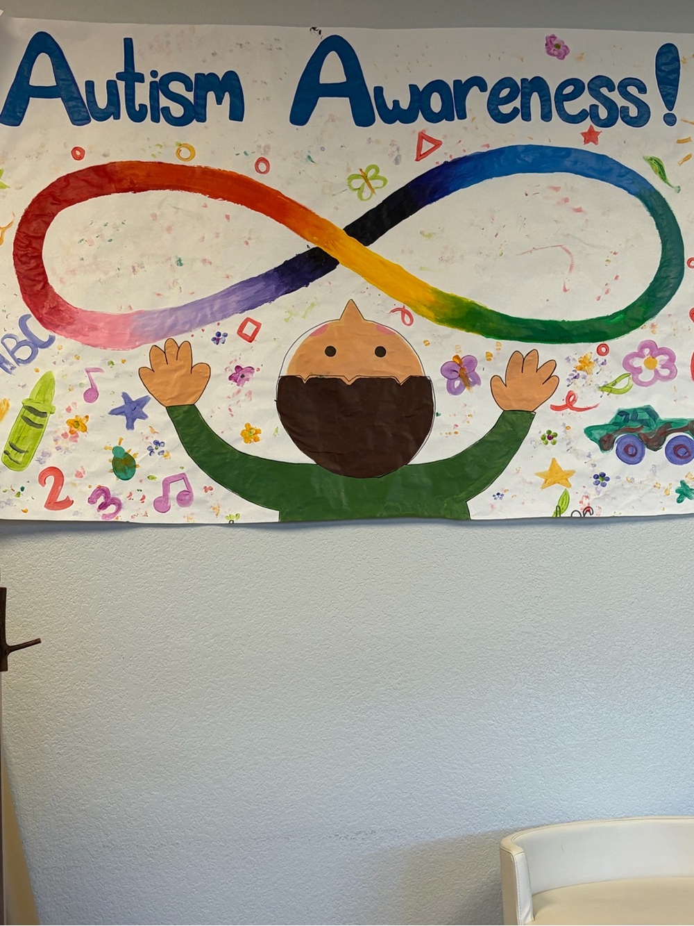 Autism Awareness Rainbow Infinity Wall Banner